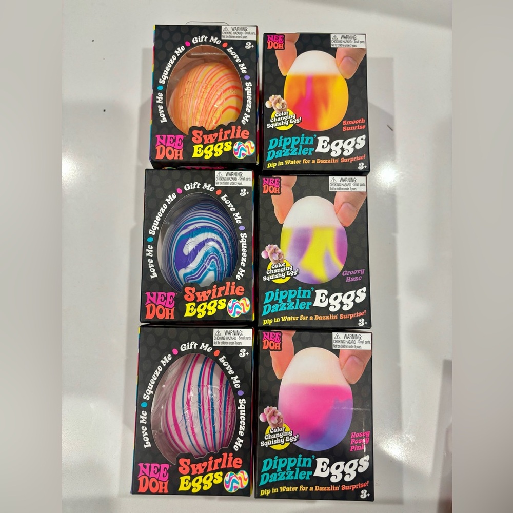 Nee Doh Swirlie and Dippin' Dazzler Eggs
